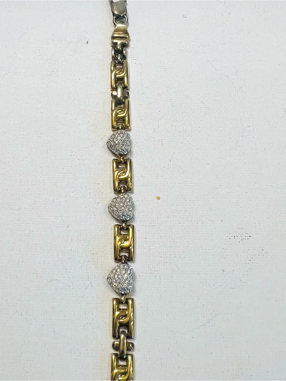 An Italian-made 925 vermeil panther link bracelet with pavé accents